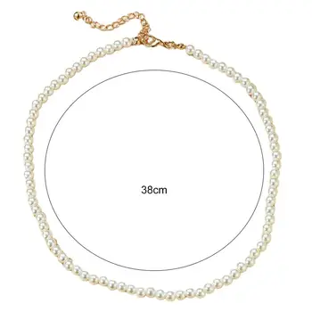 2021 New Stylish Women Promašaj Pearl White Alloy Short Round Choker Necklace Jewelry Accessories Supplies lanac na vrat ženska
