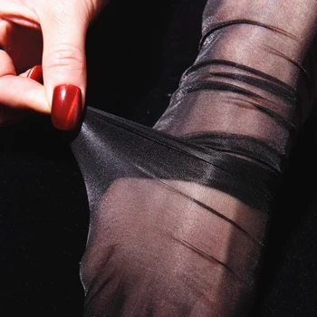 Uljana Sjajni Medije Široke Pljuska na rebara Čarape do kukova Ženske seksualne prozirne Donje rublje 15S ultra tanke Duge golfs