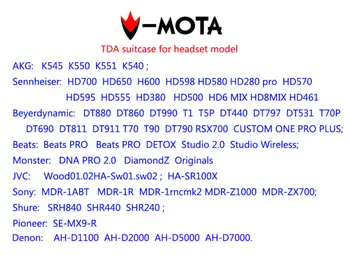 V-MOTA TDA slušalice torbica za nošenje kutije za Sennheiser HD700 HD650 HD600 HD580 HD558 HD545 HD565 HD598 hd518 HD slušalice(kofer)