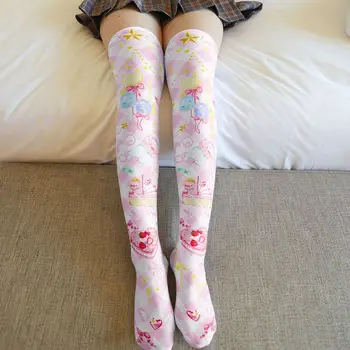 Novi japanski Lolita Zec od jagoda čarape s po cijeloj površini Baršun čarape JK do koljena Modni Кавайные Cosplay Seksi ženske čarape