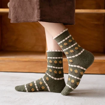 2 Para Согревают Debele vunene čarape U korejskom stilu Ženske zimske čarape s dugim po cijeloj površini Kawai Ветрозащитные podne tajice Chaussettes