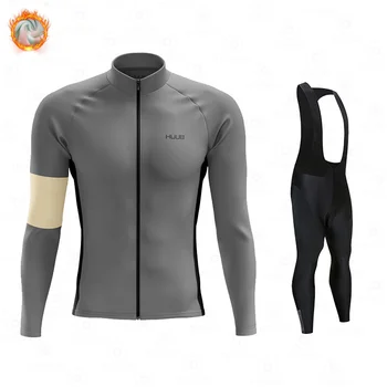 2021 Novi HUUB Muška zimska Biciklistička odjeća Odijela s dugim rukavima od toplinske runo Kit Muški Komandne Lančanik odjeće Mayo Ropa Ciclismo