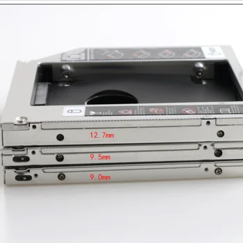 Aluminijski 2. hard disk Caddy 9,5 mm 12,7 mm SATA 3,0 Optibay Kutija za hard Disk za Kućište DVD-adapter Torbica 2,5 SSD za laptop