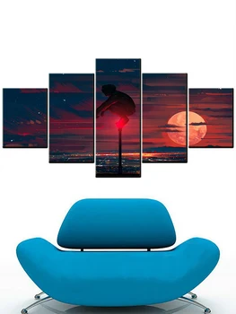 5 Kom Slikarstvo Sumrak Zalazak Sunca Gradski Dječak Plakati Suvremena Umjetnost Zid Pribor Za Uređenje Doma Platnu Slike Za Dnevni Boravak